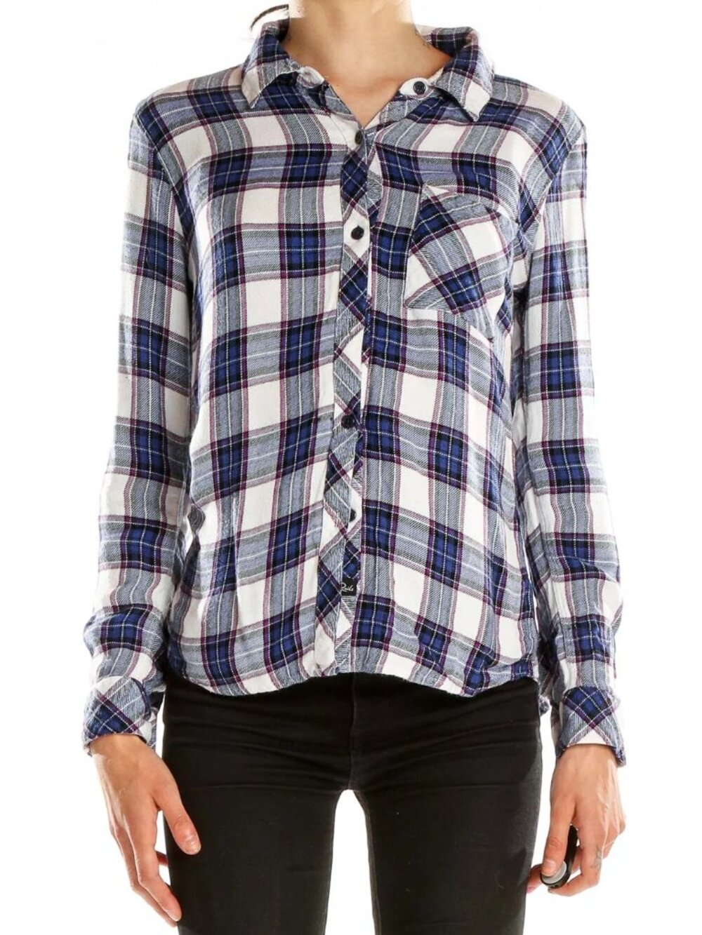 Rails Plaid Blue, Pink and White Button-Up Shirt- Size XS